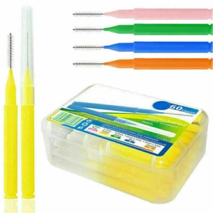 60Pcs/lot Interdental Brushes Floss Stick Clean Teeth Toothpick Dental Oral Care - Picture 1 of 16