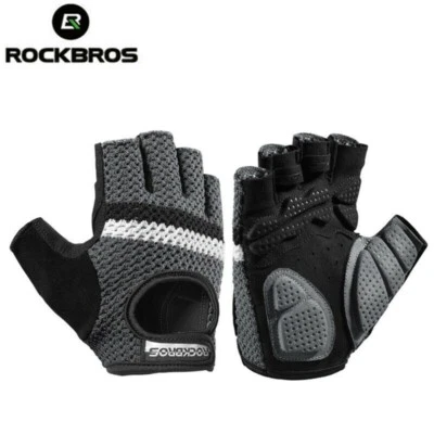 Guantes deportivos RockBros para tejer medio dedo MTB bicicleta ciclismo gimnasio fitness Foto 1 de 4