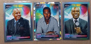 2021 Topps Finest Basketball, LOT of 3 Refractors D.Curry, G.Anthony , ,L.Hughes