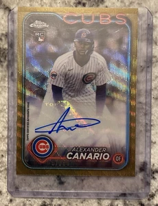 2024 Topps Chrome Alexander Canario Gold Refractor Auto RC /50 Cubs Rookie #RA-A - Picture 1 of 8