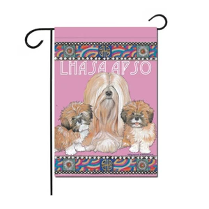 Lhasa Apso Garden Flag Double Sided 12" x 17" - Picture 1 of 1