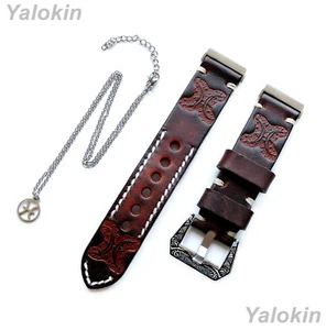 Pisces Zodiac Set Embossed Brown Leather Band Strap for Fitbit Versa 3 4 Sense 2 - Picture 1 of 13