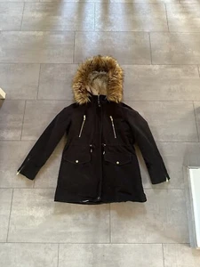 C&A Clockhouse Damen Winterjacke Wintermantel schwarz 42 Kunstfell Kapuze - Bild 1 von 14