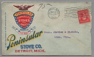 9 22 1904 US Detroit MI Lima IN Color Ad Cover Peninsular Furnaces Stoves Ranges - Picture 1 of 2