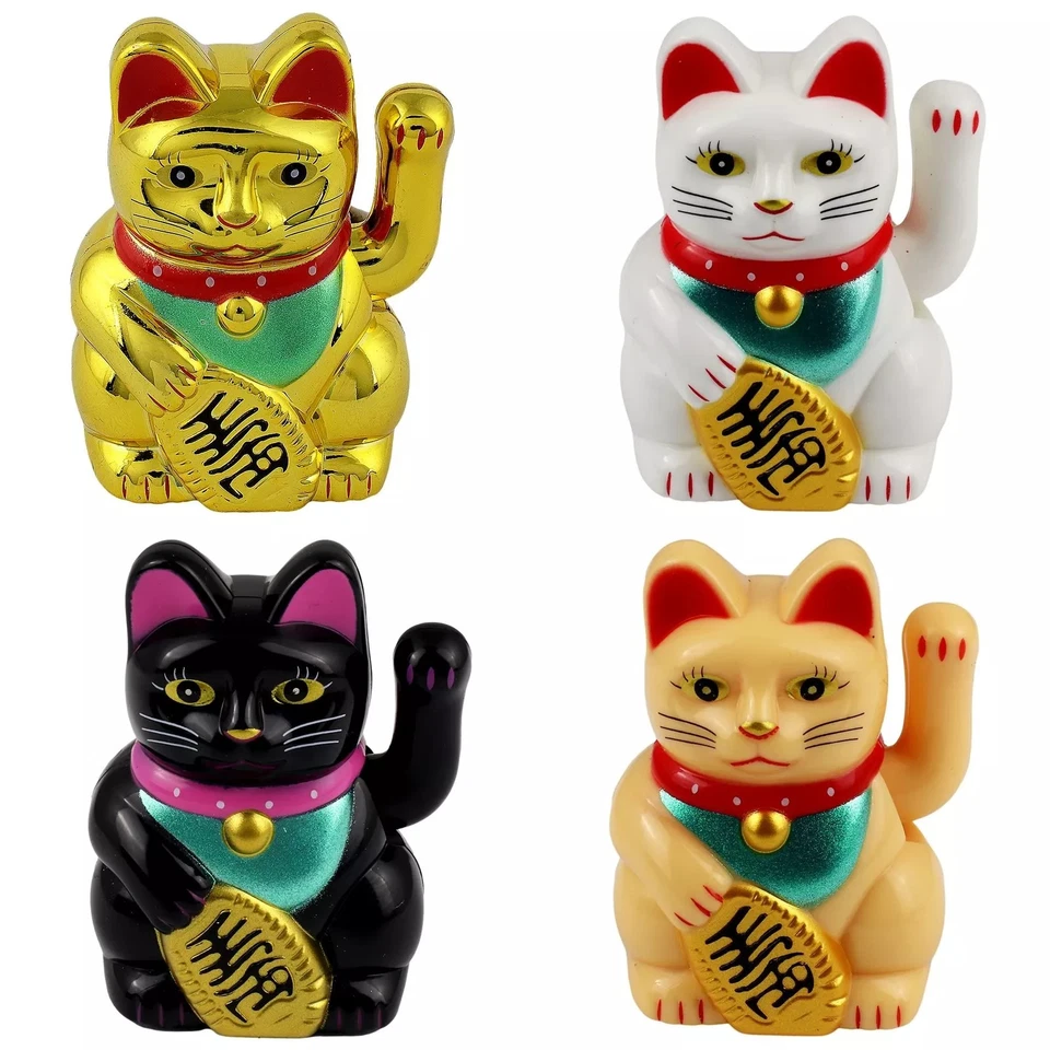 Glückskatze Mini Maneki-neko Winkekatze Solar 5cm - Bild 1 von 4