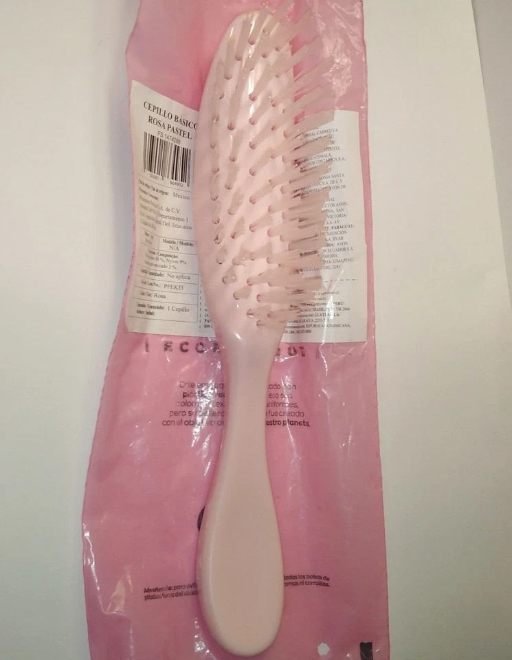 Avon Pink Hair Brush 8" SOFT bristles From Mexico ONE Piece - Image 1 of 4