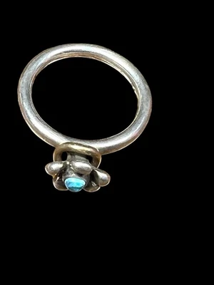 Topacio Azul Pandora, Plata de Ley con Anillo Retirado Oro 14 K Talla 6 Raro Hallazgo Foto 1 de 4