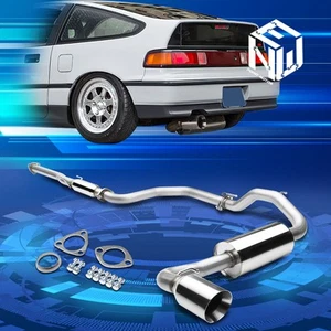 For 88-91 Honda CRX 2-Dr ED8 ED9 4.5" Muffler Rolled Tip Catback Exhaust System - Picture 1 of 8