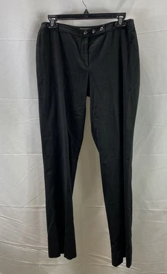 Calça feminina Gianni Versace preta com detalhes em botões perna reta tamanho 42 - Imagem 1 de 4