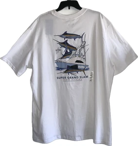 Camiseta Guy Harvey Blanca Bolsillo Azul Agua Marlín Pesca Gráfico Para Hombre Talla 2XL NUEVA CON ETIQUETAS - Imagen 1 de 7