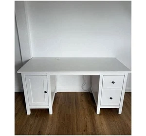 Schreibtisch Ikea Hemnes, weiß, mit Schubladen, gebraucht, montiert - Bild 1 von 2