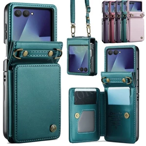Für Samsung Galaxy Z Flip 7 Leder Filp Handy Tasche Wallet Hülle Cover Case Etui - Picture 1 of 79