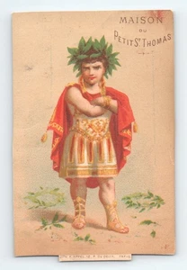 Tarjeta de Comercio Justo Mundial de París Exposición Universal 1878 Soldado Romano Santo Tomás - Imagen 1 de 2