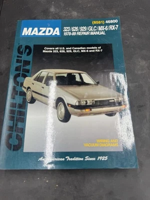 Manual de reparación CHILTONS MAZDA 323 626 929 GLC MX-6 RX-7 1978-1989 #46800 Foto 1 de 3