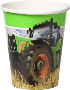 Tractor Time Boys Construction Kids Birthday Party 9 oz. Paper Cups - Picture 1 of 1
