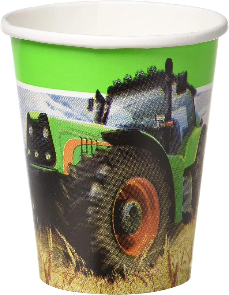 Tractor Time Boys Construction Kids Birthday Party 9 oz. Paper Cups - Image 1 of 1