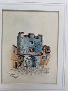 VICTORIAN WATERCOLOUR By Edward POCOCKE POCKTHORPE GATE OUT NORWICH + Mount - Picture 1 of 2