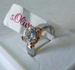 Ring von S. Oliver mit großen Zirkonia Stein, - Bild 1 von 7