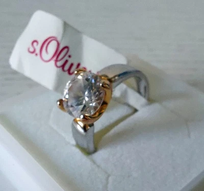 Ring von S. Oliver mit großen Zirkonia Stein, - Bild 1 von 4