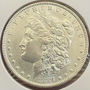 Dólar de plata Morgan 1884 P ~ BU SIN CIRCULAR ~ COLECCIÓN MS ~ 90% plata $1 - Imagen 1 de 2