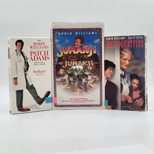 Robin Williams VHS Bundle -Patch Adams- -Mrs.Doubtfire- -Jumanji- - Picture 1 of 19