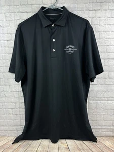 johnnie-O Jack Daniels Black Short Sleeve Polo Shirt Men’s L Golf Whiskey - Picture 1 of 9