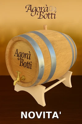 Botte in ROVERE 15 Litri con Rubinetto ACCIAIO INOX, LOGO a Fuoco Personalizzato - Bild 1 von 4