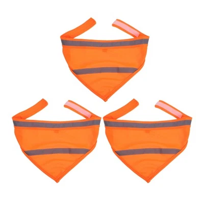  Lot de 3 bandanas réfléchissants pour chien, écharpe orange haute visibilité, - Photo 1/4
