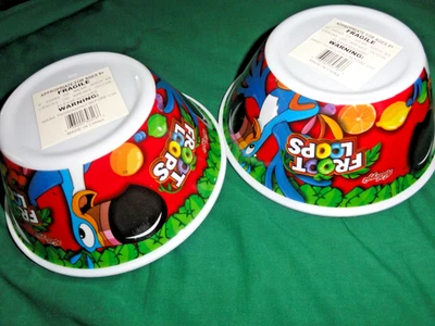 Lote de 2 tigelas de cereais Kelloggs laços de frutas Tucan Sam.  Novo - Imagem 1 de 4