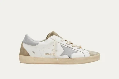 Golden Goose Women's Super Star White Leather Taupe Grey 40/ 10 NIB $545 - Image 1 of 4