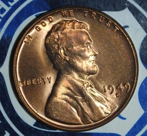 1949 D lincoln cent  {{{1A54 - Picture 1 of 3