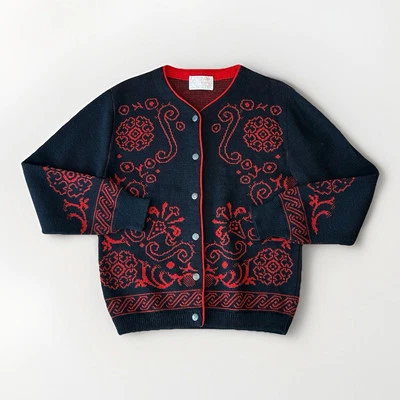 Cárdigan negro Pendleton vintage manga larga pequeño para mujer Foto 1 de 4