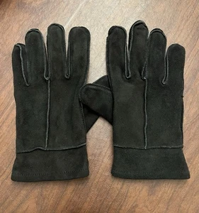 Roundtree & Yorke Herren große schwarze elegante Echtlederhandschuhe Winter - Bild 1 von 10