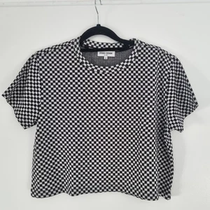 Opening Ceremony Black White Checked Croped T Shirt Womens XS Oversized - Picture 1 of 11