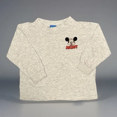 Vintage Late 1980s Kid’s Long Sleeve Mickey Mouse Embroidered Single Stitch Sz M - Image 1 of 4