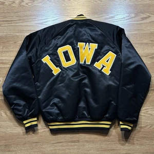 Iowa Hawkeyes Vintage Satin Jacket Size Large Chalk Line - Bild 1 von 7