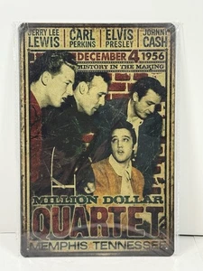 Million Dollar Quartet Metal Tin Sign Poster Johnny Cash Elvis Perkins Lewis - Picture 1 of 1
