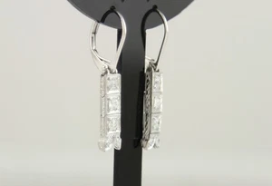 Paar Art Deco Ohrringe Platin 1,0ct Diamanten Altschliff Brillanten Art Déco - Bild 1 von 10