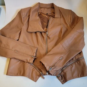 Giacca ecopelle bianca NYC marrone stile 13U-9011 donna XL ottima vedi descrizione! - Foto 1 di 23