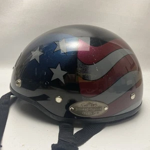 Vintage Harley Davidson Half Helmet Made Italy USA Flag Collectable Only Y2K - Picture 1 of 10