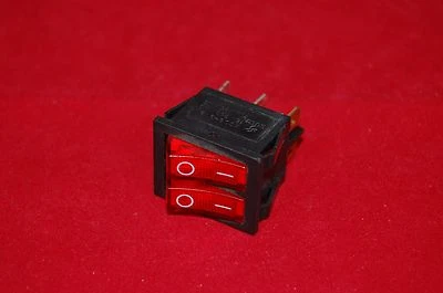 2Pcs Double 2 Position Boat Rocker Switch 6 Pin RED Light Illuminated 120V AC