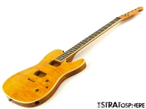 Fender Flame Maple Top Telecaster Tele BODY + NECK FMT Set Neck Amber - Picture 1 of 9