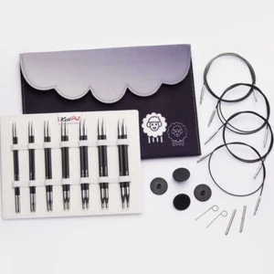 KnitPro Karbonz Carbon Fibre Midi Interchangeable Knitting Needle Set 5" or 4" - Picture 1 of 7