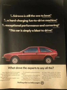 1982 VW Volkswagen SCIROCCO red car color Original Magazine print Ad - Picture 1 of 1
