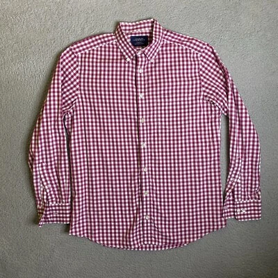 Camisa de fin de semana Charles Tyrwhitt para hombre mediana rosa a cuadros con botones ajustada preppy Foto 1 de 4