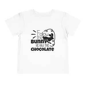 Follow the Bunny Toddler Tee, Easter Shirt, Bunny Easter Tee, Kids Spring Top, - Picture 1 of 73
