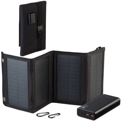 revolt USB-Powerbank mit 10-Watt-Falt-Solarpanel, 20.000 mAh, USB-C PD, 20 W - Bild 1 von 4