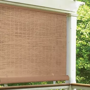 Cordless Roll Up Blind Sun Shade Outdoor Patio Deck UV Protection Window Privacy - Picture 1 of 22