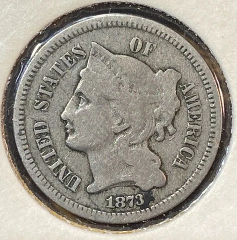 1873 Open 3 3 Cent Nickel Nice Original Choice VG CHRC Cover