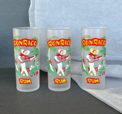 Juego de vasos Ron Rico vasos de cóctel de ron DE COLECCIÓN publicidad vajilla cristalería Foto 1 de 4